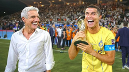 Cristiano Ronaldo provoca ídolo do Grêmio em jogo do Campeonato Saudita; veja