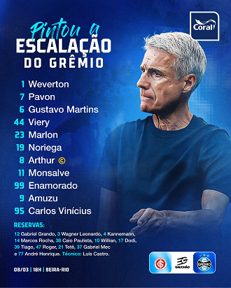 Divulgação/Grêmio